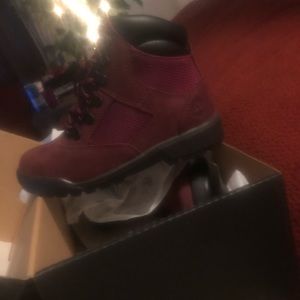 TIMBERLAND Burgundy Preschool Boys 6” field boots